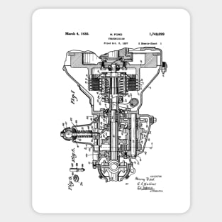 Henry Ford Transmission Patent Black Sticker